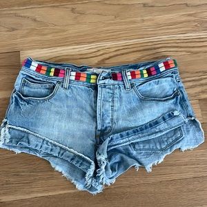 Free People Jean cutoff shorts